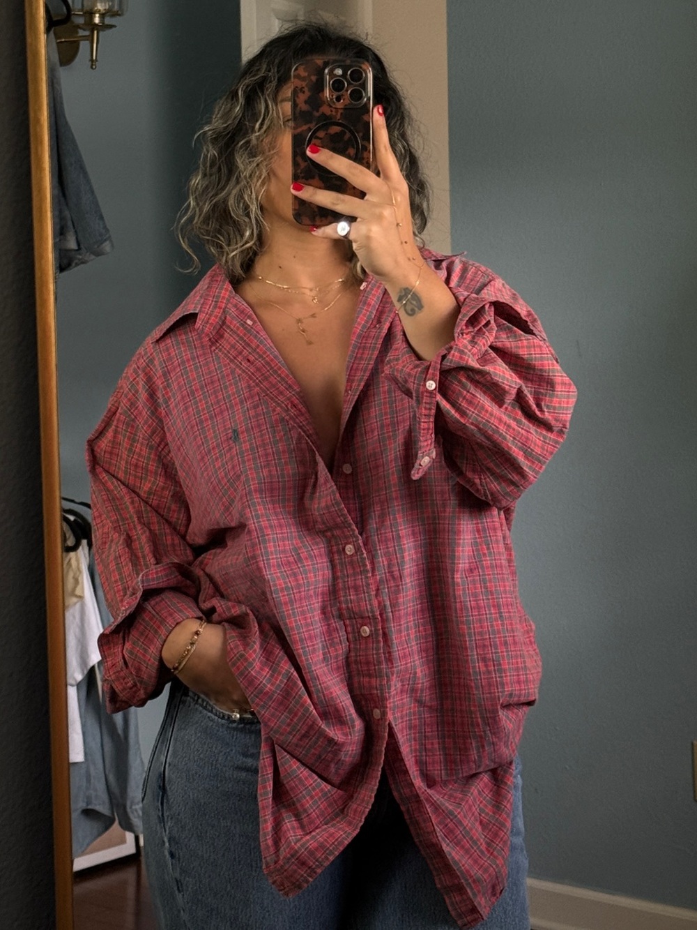 vintage plaid ralph lauren button down